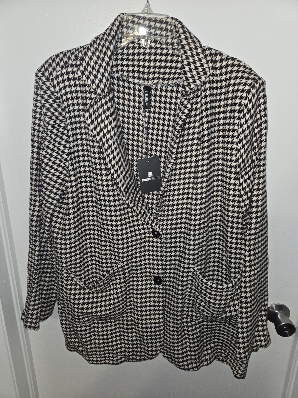 STYLEWE Black & White Houndstooth Blazer